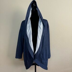 NWT Max Studio top women small cotton blend wrap drape lightweight cardigan grey